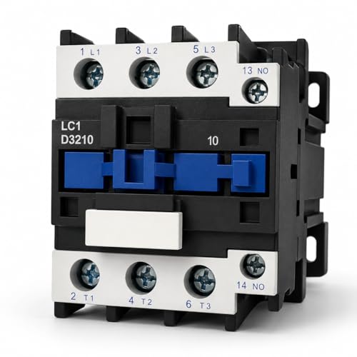 Image of SANAVYA 32A (3210) 220 /230VAC 50Hz Coil 3 Pole Power Contactor Switch Thermosetting Plastic DIN Rail Contactors for Electrical ON /Off 32A (3211)