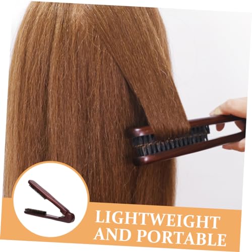 Peine alisador estático para cabello con cerdas, cepillo de doble cara para alisado, peinado y rizos naturales, uso profesional en salón, resistente al calor, para hombres y mujeres miniatura 4