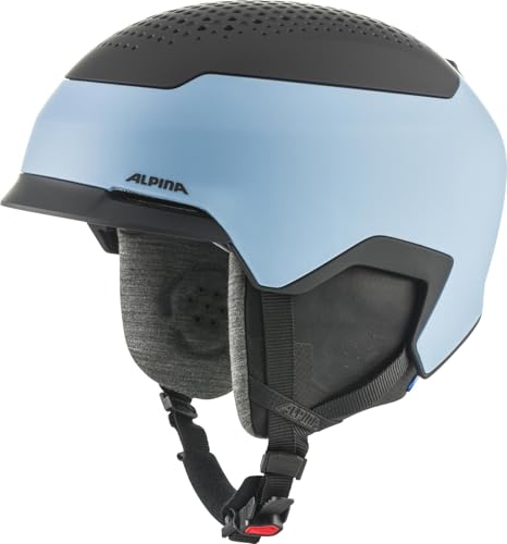 ALPINA Gems Casco de esquí, Adultos Unisex, Azul Ahumado, Negro Mate, 55-59