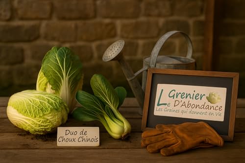 Lot de 200 graines à semer - Le Grenier d'Abondance - Duo de Choux Chinois - 2 sachets individuels