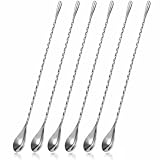 ABK 6PCS 12 Inch Bar Spoon，18/10 Stainless Steel Spiral Pattern Cocktail Stirrers Spoons ，Long Handle...
