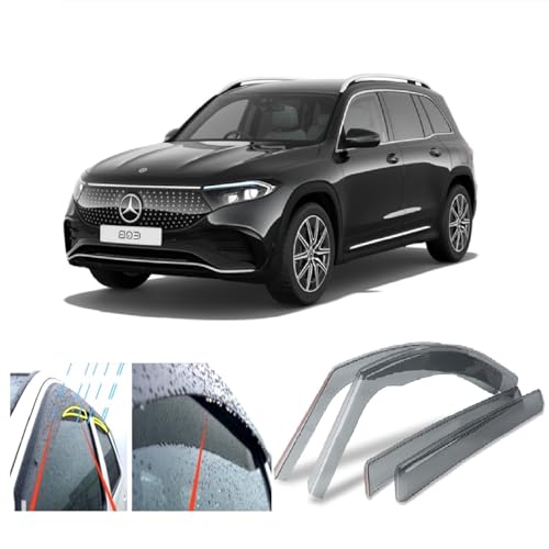 Déflecteurs d'air Mercedes EQB 2021-2026 en verre acrylique noir pour vitres de portières