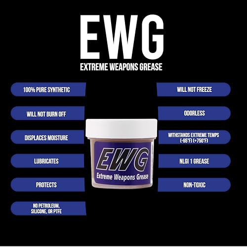 Slip 2000 Extreme Weapons Grease (EWG), Reduces Friction and Wear, Grease Lube in Anti-Ware Package, Extreme Pressure Properties, No PTFE, 1.5 oz
