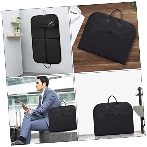 Milisten Folding Suit Bag Large Garment Bag Handles Oxford Cloth for Men Women Black4