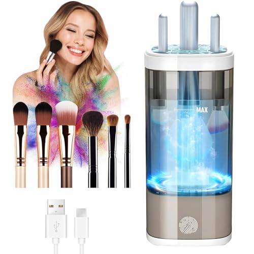 Limpiador Eléctrico de Brochas de Maquillaje – Limpieza Profunda, Alimentación por Cable, Limpiador de Brochas de Maquillaje Compatible con Todo Tipo de Brochas, Compacto y Ecológico