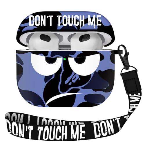 Image of for Airpods 3 Case 2021, Don't Touch Me for Airpods Cover with Keychain /Lanyard Soft Cute Shockproof Cover for Women Men Compatible with for Airpods 3 Charging Case,Blue
