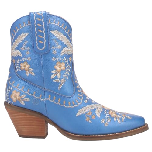 Dingo Women's Primrose Embroidered Floral Snip Toe Cowboy Booties Fashion Boot
