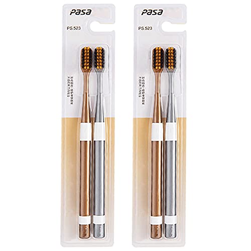 Garkup Toothbrush, Soft Toothbrushes for Adults Travel Toothbrush 4pack