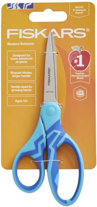 Fiskars Non-Stick Softgrip Student Scissors with Handle (7 in.) (...