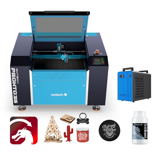 OMTech Incisore Laser CO2 60W, 700x500mm con Autofocus, Passaggio Doppio