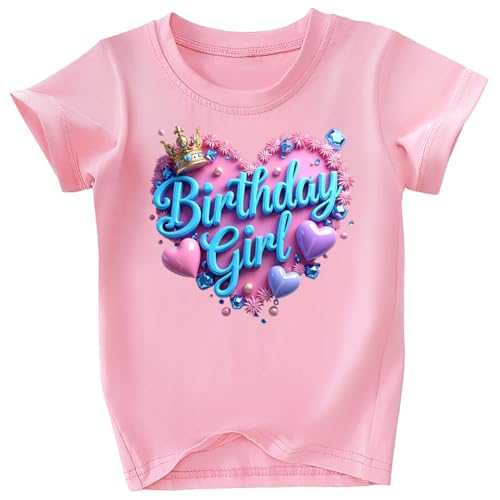 IDOPARAS Birthday Girl Shirts 6th 7th Birthday Outfits T-Shirt for 6 7 Year Old Girls Birthday Gifts