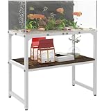 Mondazie 20 Gal High Rimless Fish Tank Stand with Shelf, 2 Tier Metal Aquarium Stand, Breeder Tank Turtle Reptile Terrariums Stand Rack for...
