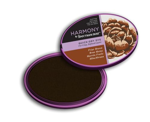 Spectrum Noir Harmony Quick Dry Dye-Based Ink Pad - Friar Brown - Fast Drying Ink with A Crisp Finish - Perfect for Stamping Sharp, Clean Layers