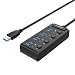 Produktbild Orico Kompakter 4-Port USB 3.0 Hub mit einzeln geschalteten USB-Ports und integriertem USB-Anschlusskabel für Laptops, MacBooks, Ultrabooks usw.