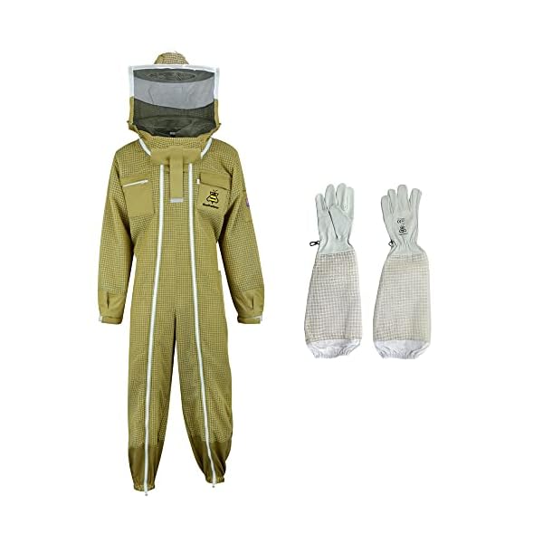 Bee Suit PSRV B, 3-lagiger Pilotanzug für Imker, Unisex, Bienenanzug, runder Schleier