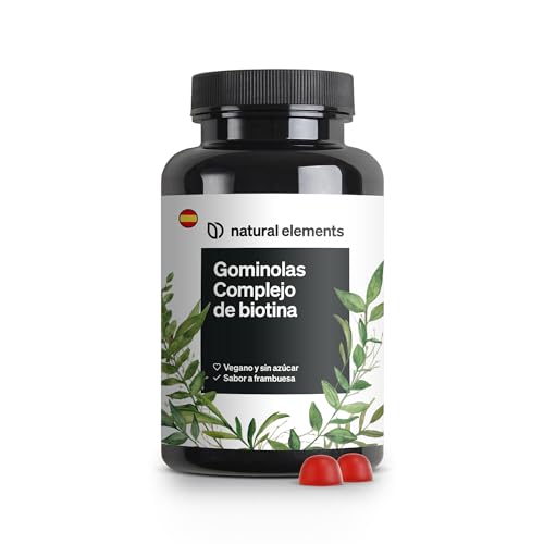 Gominolas de biotina para el cabello – 120 Gummies de alta dosificación – 5.000 μg de biotina por dosis diaria – sabor a frambuesa – vitaminas para el cabello – veganas y sin azúcar
