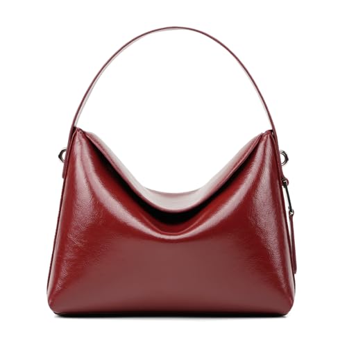 LA FESTIN Small Purse Leather Handbags for Women: Red Shoulder Crossbody Bag - Handbag with Strap