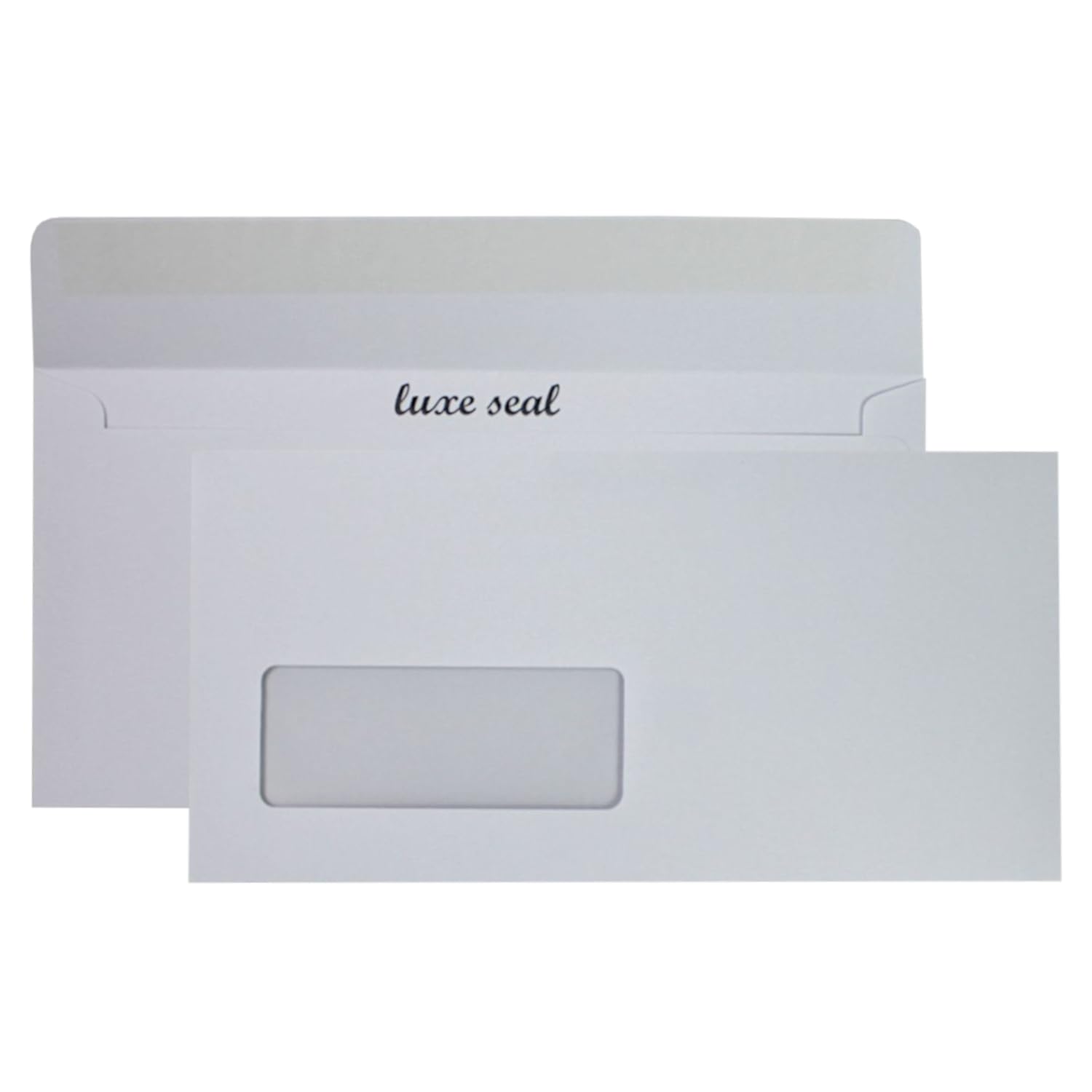 Luxe Seal DL 110x220mm 120gsm White Peel and Seal Envelopes (Window 35x90mm) – Pack of 450