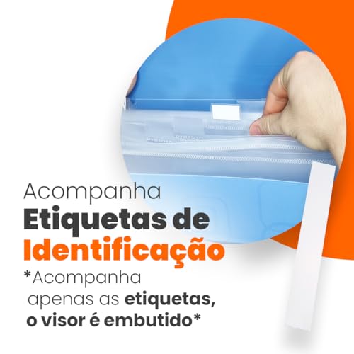 Pasta sanfonada A4 com 12 divisórias Azul 6070.c Dello
