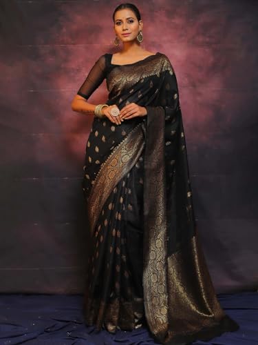 Image of Avantika Fashion Women's Kanjivaram Soft Silk Banarasi Sarees With Blouse Piece