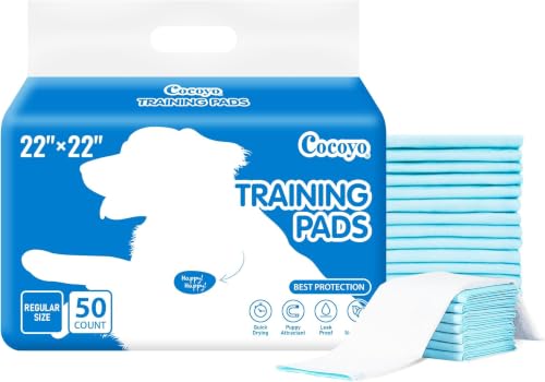 Image of COCOYO Best Value 22 inchx22 inch Dog Training Pads 50 Count | Dog Pee | Super Absorbent Puppy Pads, White (Pack of 9)