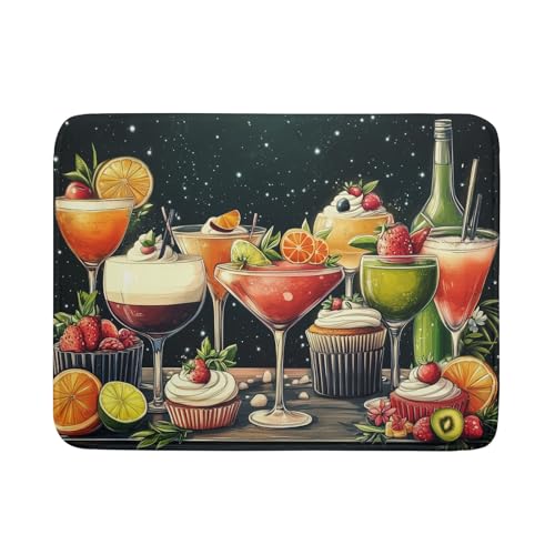 Wine Glass Dish Drying Mat - Summer Party Absorbent Microfiber Kitchen Drying Pad for Counter Decoration