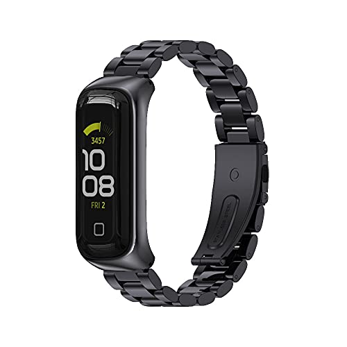 Mijobs Correa compatible con Samsung Galaxy Fit 2 SM-R220 Band para mujeres y hombres, correas deportivas de repuesto accesorios de pulsera para Samsung Galaxy Fit2 (negro) Cover