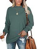 PLMOKEN Sweatshirts For Teen Girls Fashion Crewneck Tops Pullover Long Sleeve(Green,M)