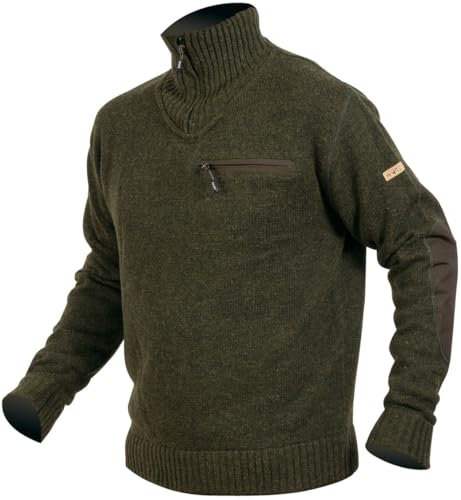 Pull de chasse troyer homme chaud vert olive Oefele Québec fermeture éclair