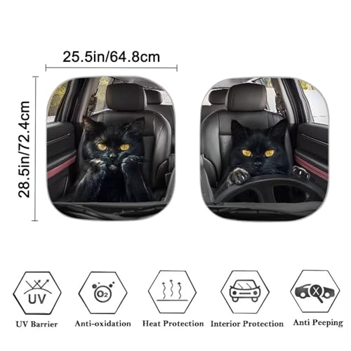 Image of Drive Black Cat Windshield Sun Shade for Truck SUV Car Foldable Easy Installation Heat Reflector-Keep Your Vehicle Cool Car Interior Accessories for Sun Heat Ft Fits Most Cars