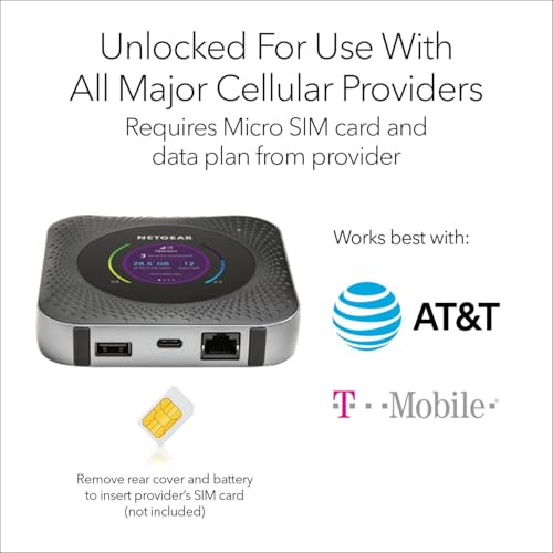 Image of Netgear Nighthawk MR1100 4G LTE Mobile Hotspot Router (AT&T GSM Unlocked)(Steel Gray)