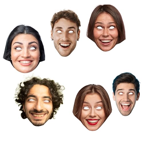 FoxyPrinting Personalised Photo Face Masks - Perfect For Hen Do, Stag Do, Birthday Party - DIY Kits or Ready to Wear