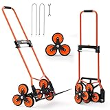 VEVOR Stair Climbing Cart 260 LBS, Portable Folding Aluminum Trolley Dolly for Stairs with...