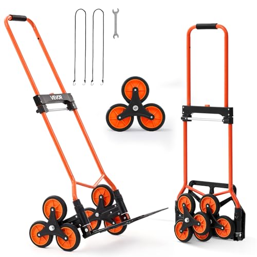 VEVOR Stair Climbing Cart 260 LBS, Portable Folding Aluminum Trolley