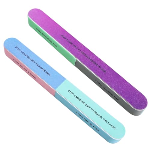 2Pcs Nail Buffer 7-Sided Nail Buffer Blocks Professional Nail Files Manicure Sanding File for Natural Nails Acrylic Nail Polishing Nails