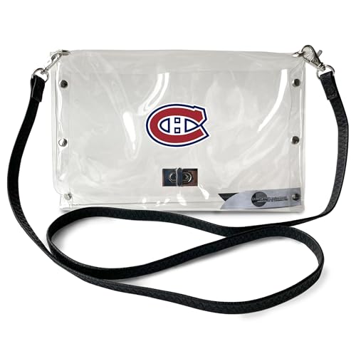 Littlearth Montreal Canadiens NHL Clear Envelope Purse with Black Fashion Strap