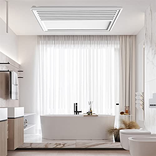 Ventilador con luz LED integrado para techo, ventilador silencioso de 30×30cm para baño con potente extracción y luz miniatura 7