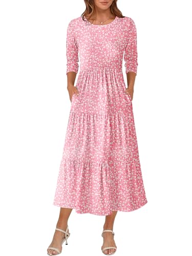 Prinbara Women's 3/4 Sleeve Casual Maxi Floral Dresses...