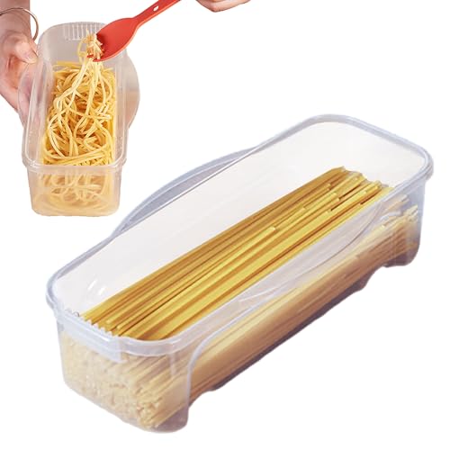 Olla de espaguetis para microondas, caja hermética para cocinar espaguetis y fideos con rejillas de ventilación de vapor y tapa, utensilios de cocina transparentes para microondas, utensilios de