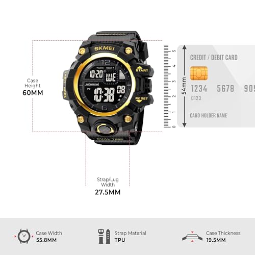 Image of SKMEI Watch for Men 50M Waterproof El Light Countdown Sports Watch Men's Fashion Casual Digital Watch 2245