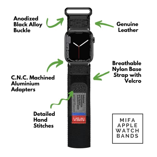 MODERN IDEAS FROM ABROAD NASA Approved XL bands compatible with Apple Watch 49mm/46mm/45mm/44mm, Nylon Elastic Loop sports strap for iWatch Series Ultra 3/2/1/11/10/9/8/7/6/5/4/SE/SE2/SE3, Black by MODERN IDEAS FROM ABROAD - Used condition - Image 4