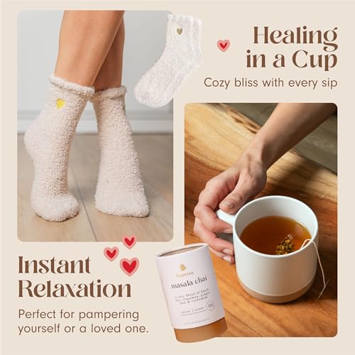 Image of Self Care Gift Basket for Women - Get Well Soon Care Package with Tea, Socks, Mug & Honey - Sympathy, Thinking of You & Mothers Day Gifts