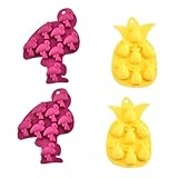 Alipis Silikon Eiswürfelformen Flamingo Und Ananas Flexible Backformen Für Hausgemachtes Eis Schokolade Pudding 4 Stück Antihaft