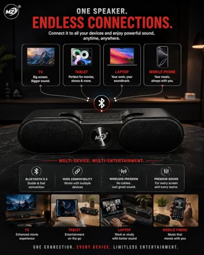 Image of Prime Beat 80W Bluetooth Speaker with Mobile Stand, TWS Pairing, Bluetooth 5.3, 1500mAh Battery, Loud Bass & Clear Sound, USB /TF /FM Support - Wireless Speaker for TV, Laptop, Tablet & Mobile (BLAC)