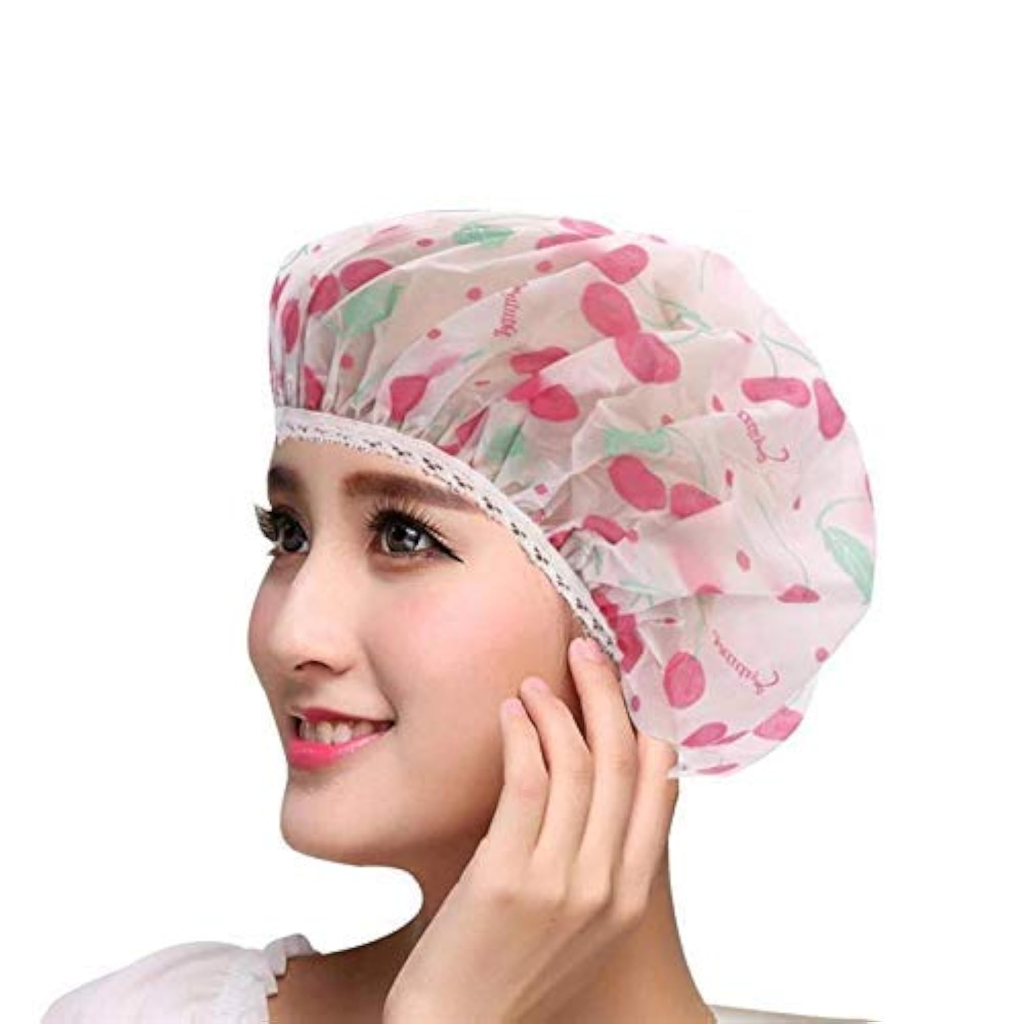 Waterproof Reusable Printed Elastic Bathroom Shower Caps