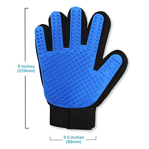 Pets First PF-5022 Dog Grooming Gloves Best Professional Deshedding, Brushing, Cleaning Mitt Tool For Small, Medium Or Large Dogs & Cats. Fur & Hair Remover. Prevents Matted Coats. Soft Rubber Bristle Brush thumb #4