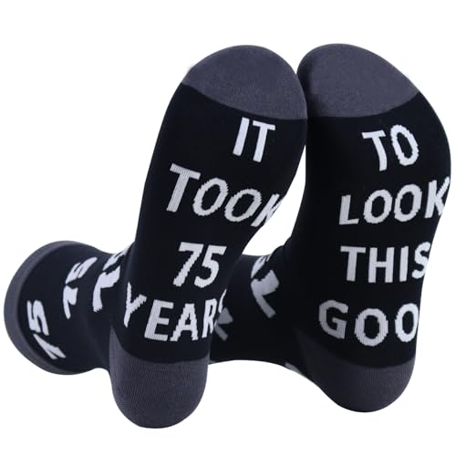 55th 65th 75th 85th Birthday Gifts for Men, Unique Stitched Novelty Socks for Fathers Day
