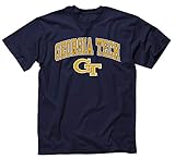 Campus Colors Adult Arch & Logo Soft Style Gameday T-Shirt (Georgia Tech Yellowjackets - Blue,...