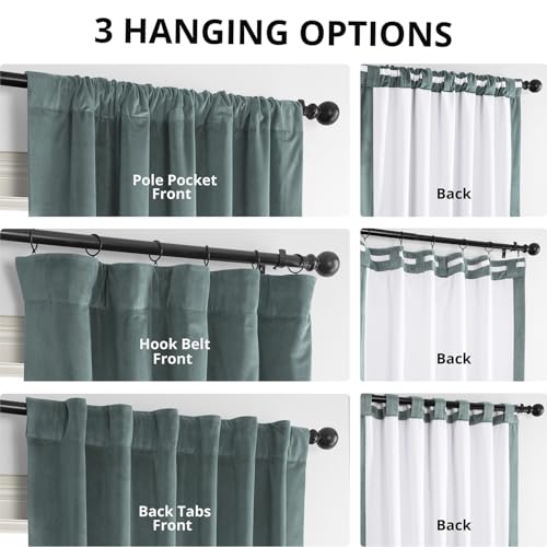 HPD Half Price Drapes Signature Velvet Thermal Blackout Curtains for Living Room 108 Inch Long (1 Panel) Rod Pocket Insulated Blackout Curtains for Bedroom Window Curtains, 50W x 108L, Skylark Blue