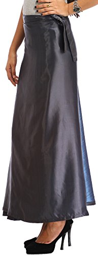 Women's Solid Color Satin Wrap Around Midi Long Skirt Maxi Skirt for Women2